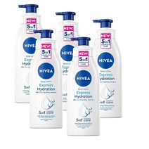 니베아 익스프레스 하이드레이션 바디로션 수분크림 400ml Nivea Express Hydration Body Lotion, 5개