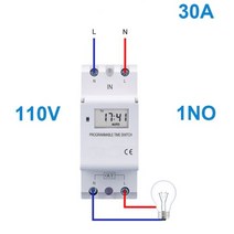 THC15A DIN 레일 4 핀 전압 출력 디지털 스위치 타이머 교체 배터리 포함 전자 시간 릴레이 220V 110V 24V 12V, 110V-1NO_2