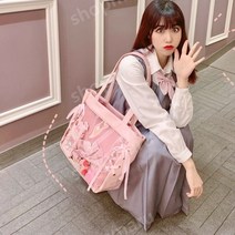 리본 PVC 투명가방 클리어백 대용량 캔버스백 숄더백 일본 스타일 데코백