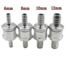 가스 밸브 부속품 부품 681012mm 알루미늄 편도 비 반환 체크 밸브 연료 가솔린 디젤 오일 가스 밸브 맞는 기화기 호스 파이프 커넥터, m10
