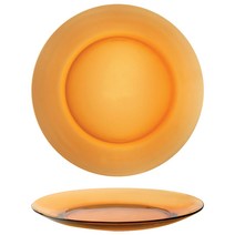 듀라렉스 엠버 디너접시23.5cm 유리접시 원형디쉬 플레이트 브라운색상 홈카페접시