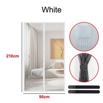 건축자재 플리스 자석 스크린 도어 커튼 모기장 플라이 곤충 메쉬 자동 폐쇄 매직 주방, 05 White 0x210 M