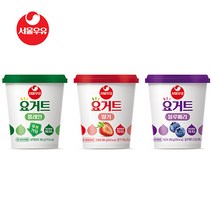서울우유 요거트 3종 플레인 딸기 블루베리 380g x 2개, 딸기 380g x 2개
