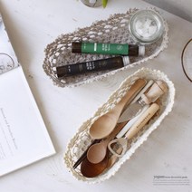 주방 식기 조리도구 패브릭 뜨개 보관함 식당수저통 커트러리정리함 스푼통 포크통, 1개, 직사각 아이보리