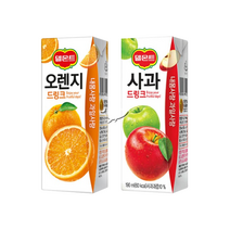 델몬트 드링크팩 2종 190ml 오렌지 24팩+사과 24팩 총48팩, 단품, 단품