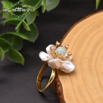 진주반지 혼주반지 알반지 glseevo 여성용 자연 바로크 진주 반지