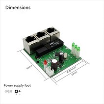 빠른 스위치 미니 3 포트 이더넷 스위치 10100mbps rj45 네트워크 스위치 허브 pcb 모듈 보드 시스템 통합 모듈, 1-3핀