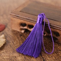 더치커피 메이커 2/5pcs 8cm 짧은 술 스파이크 폴리 에스터 실크 작은 북마크 키 체인 tassels DIY 바느질, 20 deep purple_01 8cm  2pcs