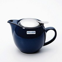 제로재팬 실용적인 도자기 라운드 티포트 450ml 진스블루 티팟, 단일속성