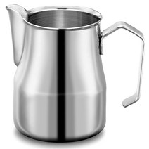 우유 투수 우유 저그 거품 피쳐 계량 350ml 600ml 스테인레스 스틸 유리 라테아트 핀 부착 눈금 포함 스케일 내열 거품기 범위 대응 커피 에스프레소 (스테인레스 스틸 350ml)