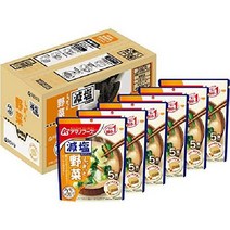 아사히 그룹 식품 아마노 저염 미소시루 일본 된장국 야채 5 식 6 봉지, 5식 (x 6)