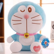도라에몽 피규어 벨벳 장난감 기계 고양이 쿠션 도라에몽 인형 밸런타인데이 생일 선물녀, [공식 정판] 달달한 윙크., 타면 높이 65cm (도라에몽 25cm 선물)