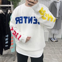 남자 부클레터링 오버핏니트