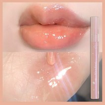 샤이니 립 글로스 미러 워터 글로시 글레이즈 프루프 논 스틱 리퀴드 립스틱 클리어 글리터 프라이머 모이스처라이징 오일, 01