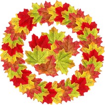 Boao 100 Pieces Artificial Maple Leaves Mixed Fall Colored Leaf Fake Leaves for Halloween Thanksgiv, 1