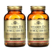 솔가 생선 간유 비타민 D D3 비타민디 콜레칼시페롤 400IU 250캡슐 2통, 1개, 기본