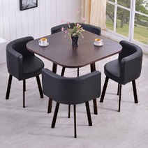 테이블 의자 세트 원형테이블 공간활용 디자인 원목 식탁의자 세트, 11 모두 검은 색