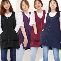 하랑이플 빅사이즈 조끼형 원피스앞치마(BIG) 주방 업소용 요양보호사 예쁜앞치마, 1개, 조끼형앞치마(자주)