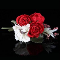 중국OEM 로맨틱 장미꽃 브로치 레드 에쁜브로치 포인트코디 / (셔츠브로치/브롯치/우아한브로치/패션소품/데일리브로치 추천)