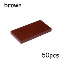 50PCS MOC 조립 입자 87079 크기 2x4 벽돌 플랫 타일 부드러운 2*4 빌딩 블록 아이들을위한 DIY 교육 크리 에이 티브 장난감, brown