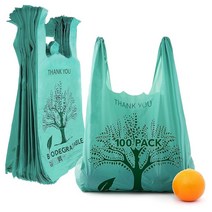 Stock Your Home Cornstarch 생분해성 플라스틱 티셔츠 백 100개 646708, 100