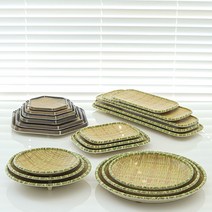 멜라민 대나무채반 5종 그릇 튀김 건조 바구니 육각채반 원형 직사각 명절 음식 소쿠리, 육각채반 14인치