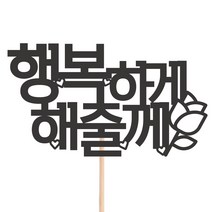 비비드레인 메세지픽 케이크토퍼, 1개, 58-행복하게해줄께