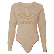 Umbro(엄브로) 여성용 써멀 헨리 바디수트 - Tan/Pumpkin Spice