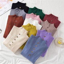 여성 딱붙는 니트 가을겨울 새 스웨터 하프 터틀넥 스키니 풀오버에 긴소매 두툼한 레깅스를 매치했다 긴팔