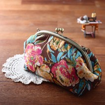 [DIY키트 패키지] (동영상설명) 프레임퀼트가방만들기 24cm 플로라 체인별도구매, 오트밀겉감+차콜안감