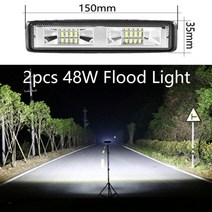 6 인치 led 라이트 바 led 헤드 라이트 led 작업 빛 자동 오토바이 트럭 보트 트랙터 트레일러 오프로드 12v-24v에 대 한 운전 램프, 2pcs 48w 홍수, 씨엔