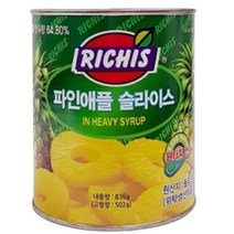 동서 리치스 파인애플 슬라이스 3kg 5개 통조림 필리핀 파인애플 54% 함유