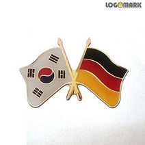 아트박스/로고마크 세계각국의 휘날리는 국기교차뺏지(한국-독일)