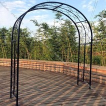덩쿨 가든아치 식물지지대 장미아치 테라스 정원 아파트 웨딩 베란다, 옵션03 블랙180x40x250