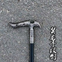인테리어 스테인레스 금속 지팡이 야외 등산 권장 호신용 경량스틱, T04-익룡 지팡이 검