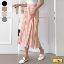 가비진 여성용 여리여리 쉬폰 플리츠 롱 스커트 주름 치마 빅사이즈까지 4color