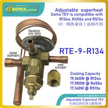냉장고 부품 WooBong 19.3KW R134a tev는 히트 펌프 의류 건조기 또는 공기 챔버와 같은 높은 배경 냉동 공, 02 RTE-9-R134