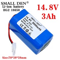 자동차 교체 대용량 14.8 V 3000mAh 4S1P 18650 리튬 배터리 팩 HG2 16.8V 3Ah 로봇 진공 청소기 용 충전식 내장 BMS