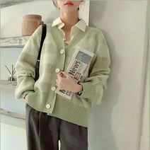 연두색가디건 원피스에어울리는 가디건 카디건 아우터 데일리 브이넥 숄 라운드넥 단추