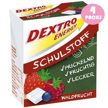 Dextro Energy 덱스트로에너지 [독일발송] 스쿨 메테리얼 포레스트 후르츠 포도당 캔디 50g 4팩, 4개