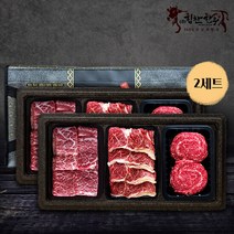 [힘찬한우] 구이34호 선물세트 1.2kg 1+등급 X 2박스, 단품