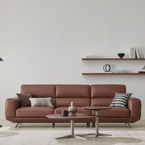 한샘 하이 브리오 이태리 천연가죽 4인용 소파, 블루 그레이(C)