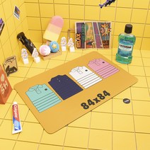 84x84 빨아쓰는 욕실 화장실 규조토 발매트, 피케이셔츠