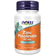 NOW Zinc Picolinate 나우 아연 피콜리네이트 50mg 60캡슐, 1개, 기본