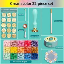 왁스 인감 상자 키트 청첩장 장식 씰링 세트 스탬프 플레이트 용융 공예 용품 블루 17/22/25pcs, 10 set 1022pcs