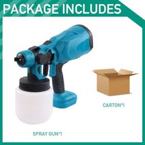 성능좋은 800ML 전기 스프레이 건 HVLP 무선 페인트 분무기 DIY 자동차 가구 스틸 코팅 에어 브러시 마키타 18V 배터리 호환, No battery no plug+미국 플러그