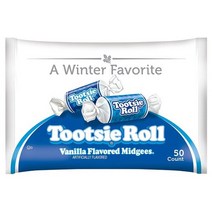 Tootsie Pops 투시팝 윈터 투시롤 바닐라 맛 50피스 340g 캔디 Vanilla Midgees, 1세트