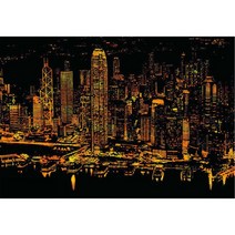couyor scratch night view 세계 도시 야경 스크래치 스크래치북 (파리 피렌체 함부르크(Hamburg) 라스베이거스(Las Vegas) 런던 뉴욕 서울 홍콩), 중국홍콩