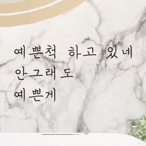 모노먼트 손글씨 감성 레터링 스티커 - 예쁜척 하고 있네 안그래도 예쁜게, 흰색