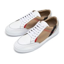 버버리 여성용 하우스 체크 레더 스니커즈 8056712 화이트/아카이브 베이지